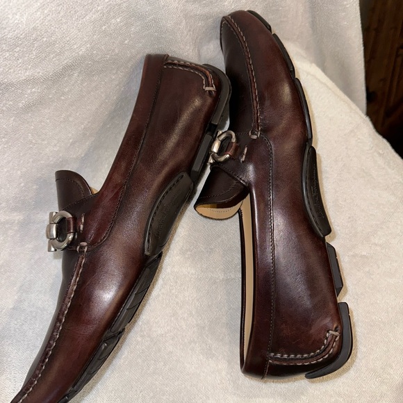 Salvatore Ferragamo Men’s Loafers Parigi Size 10 Hickory Calf - Picture 5 of 5